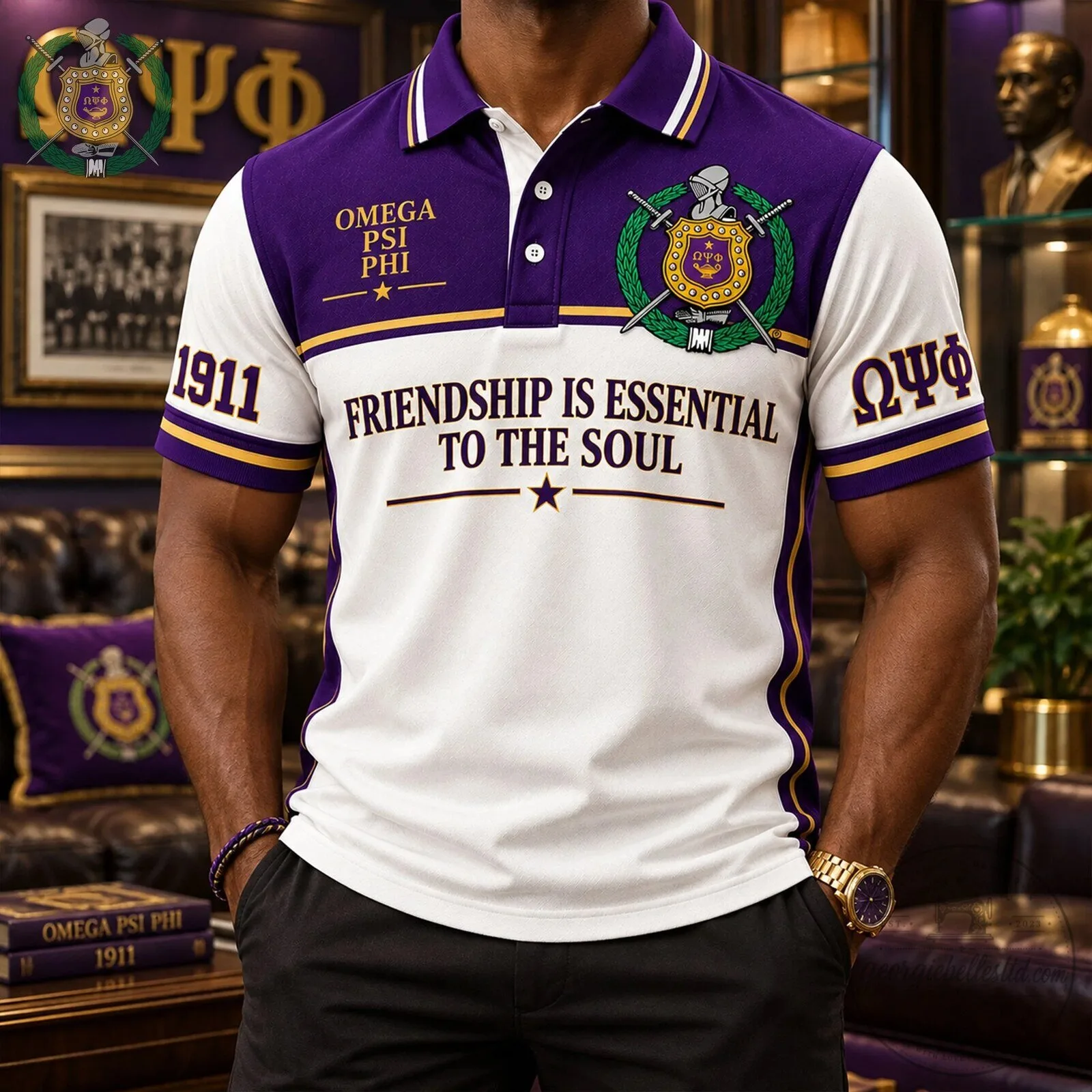 Omega Psi Phi Fraternity Friendship Is Essential To The Soul Polo Shirt 6 Omega Psi Phi Fraternity Friendship Is Essential To The Soul Polo Shirt