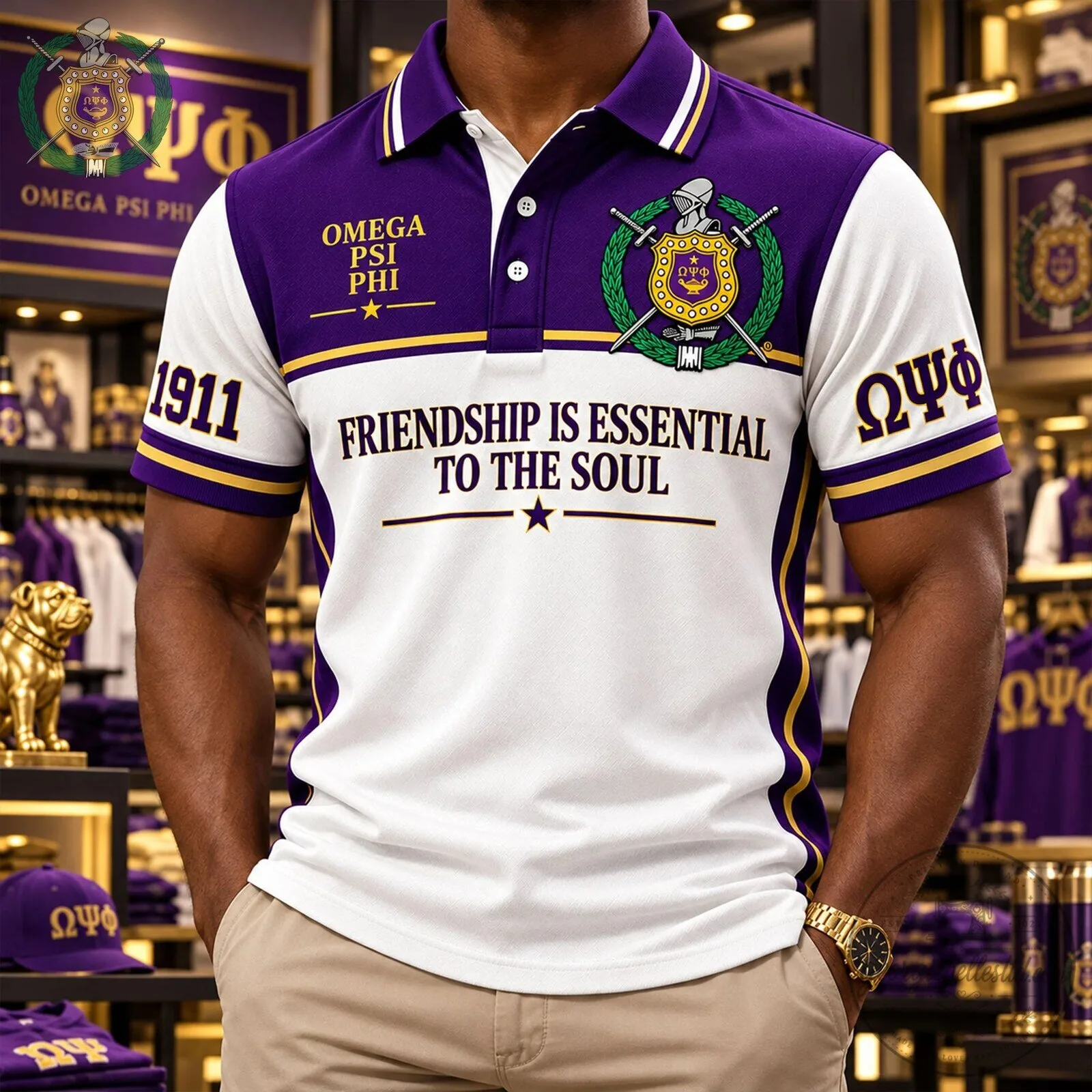 Omega Psi Phi Fraternity Friendship Is Essential To The Soul Polo Shirt 7 Omega Psi Phi Fraternity Friendship Is Essential To The Soul Polo Shirt