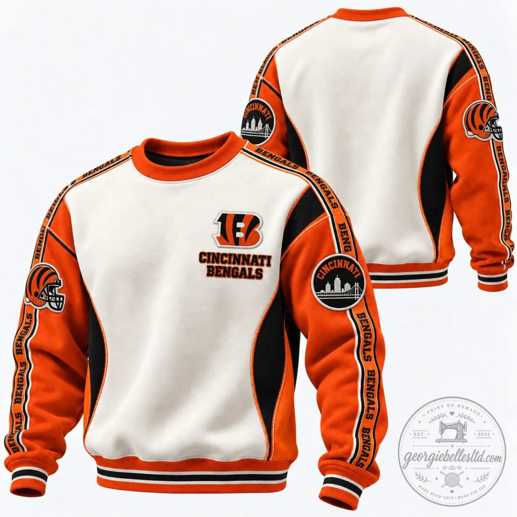 Cincinnati Bengals Football Team Fan Gear Crewneck Sweatshirt