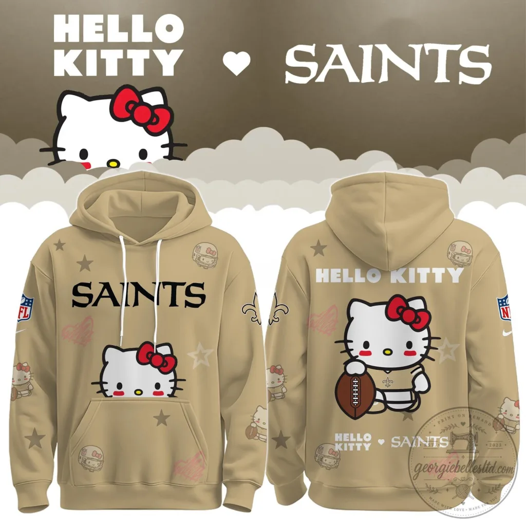 Hello Kitty New Orleans Saints Football Team Hoodie