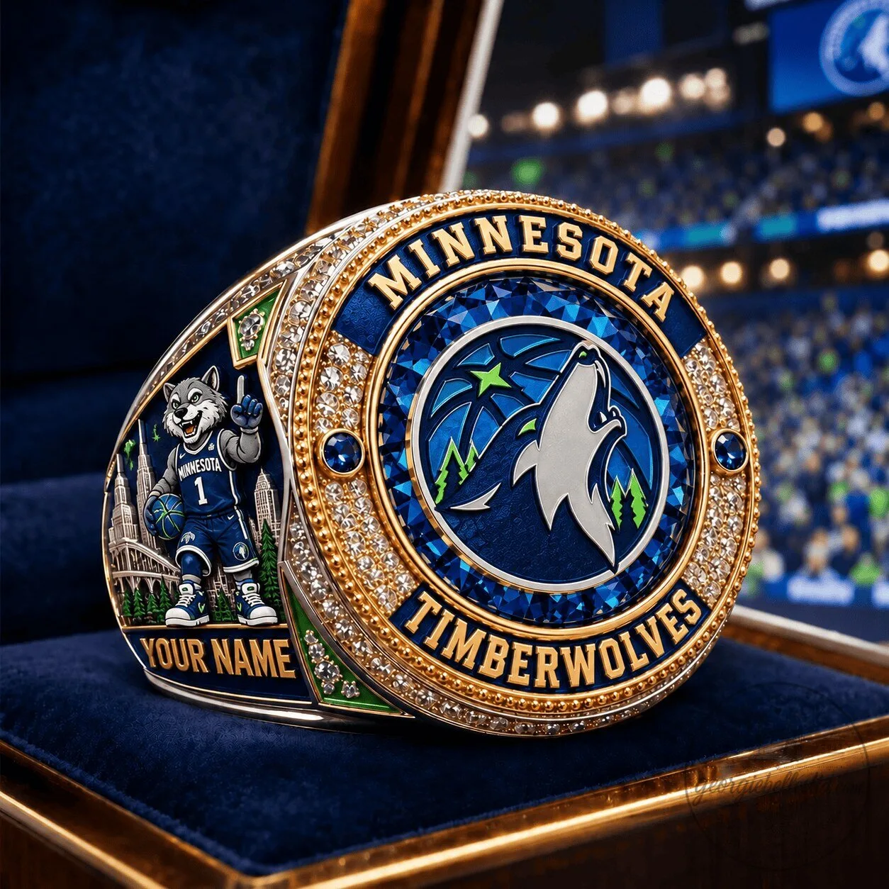 Minnesota Timberwolves NBA Personalized Name Championship Ring
