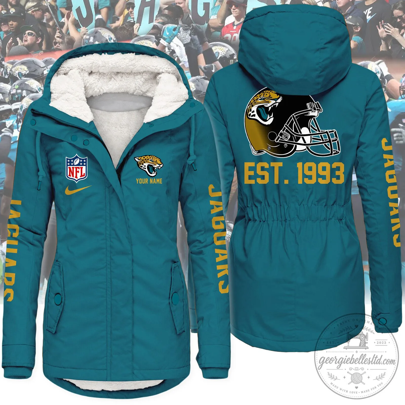Jacksonville Jaguars NFL Football Team Fleece Jacket 1 Jacksonville Jaguars NFL Football Team Fleece Jacket