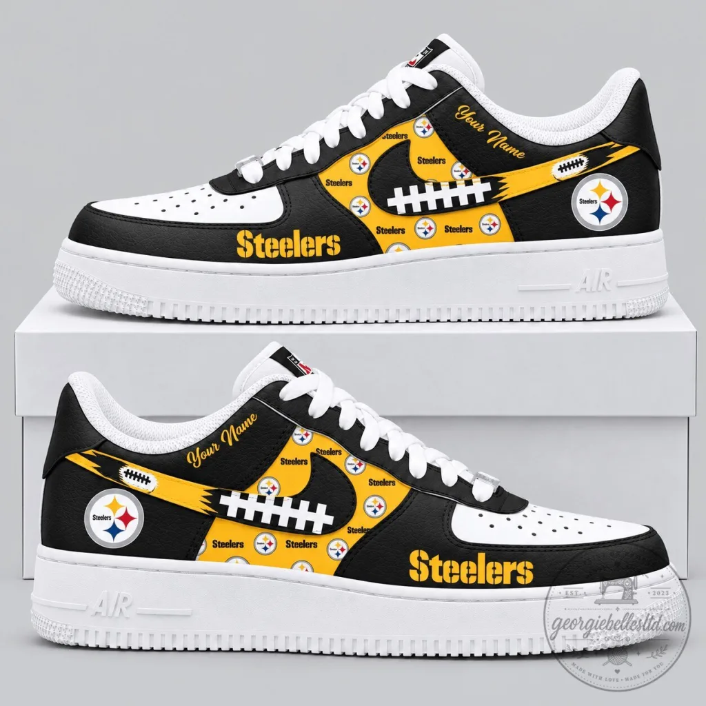 Pittsburgh Steelers NFL Football Lace Low Top Sneakers Pittsburgh Steelers | NFL Football Lace Low Top Sneakers