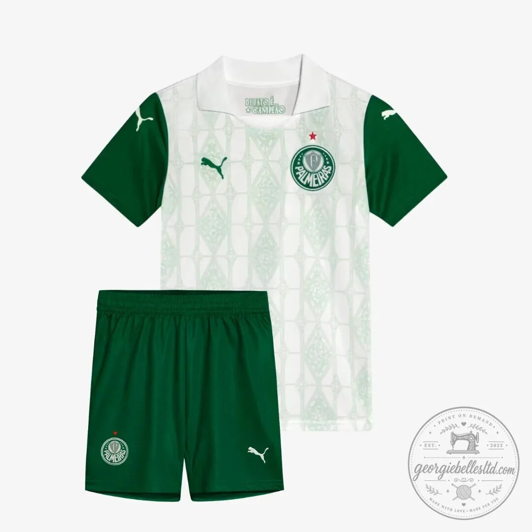 Palmeiras Away 2025-2026 Kids Football Kit Soccer Jersey and Shorts Set