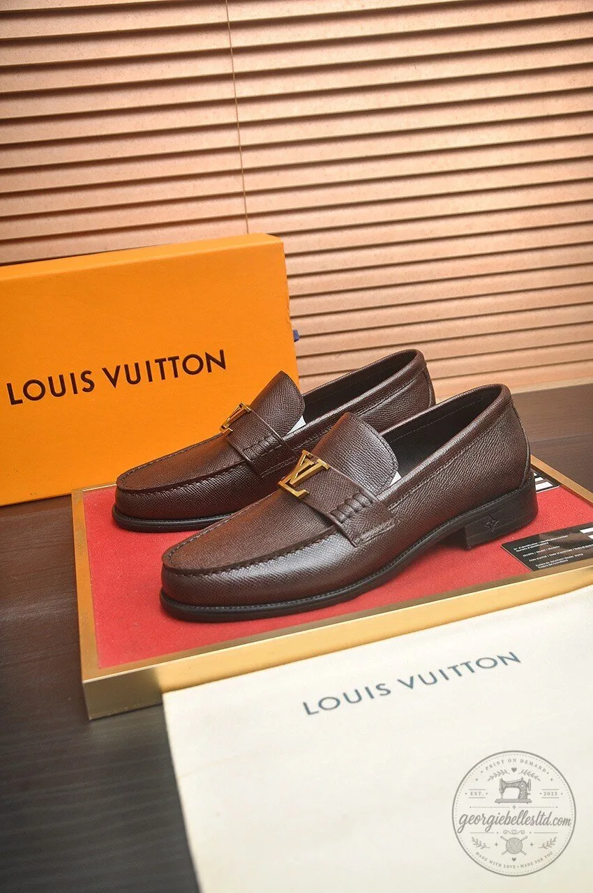 Louis Vuitton Monogram Brown Leather Loafer Shoes