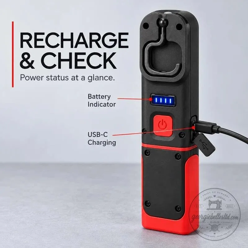 USB-C Rechargeable COB LED Work Light with Magnetic Base and Swivel Hook 8 USB-C Rechargeable COB LED Work Light with Magnetic Base and Swivel Hook