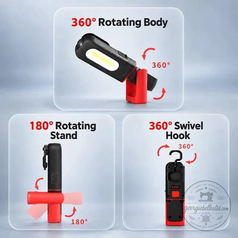 USB-C Rechargeable COB LED Work Light with Magnetic Base and Swivel Hook 9 USB-C Rechargeable COB LED Work Light with Magnetic Base and Swivel Hook