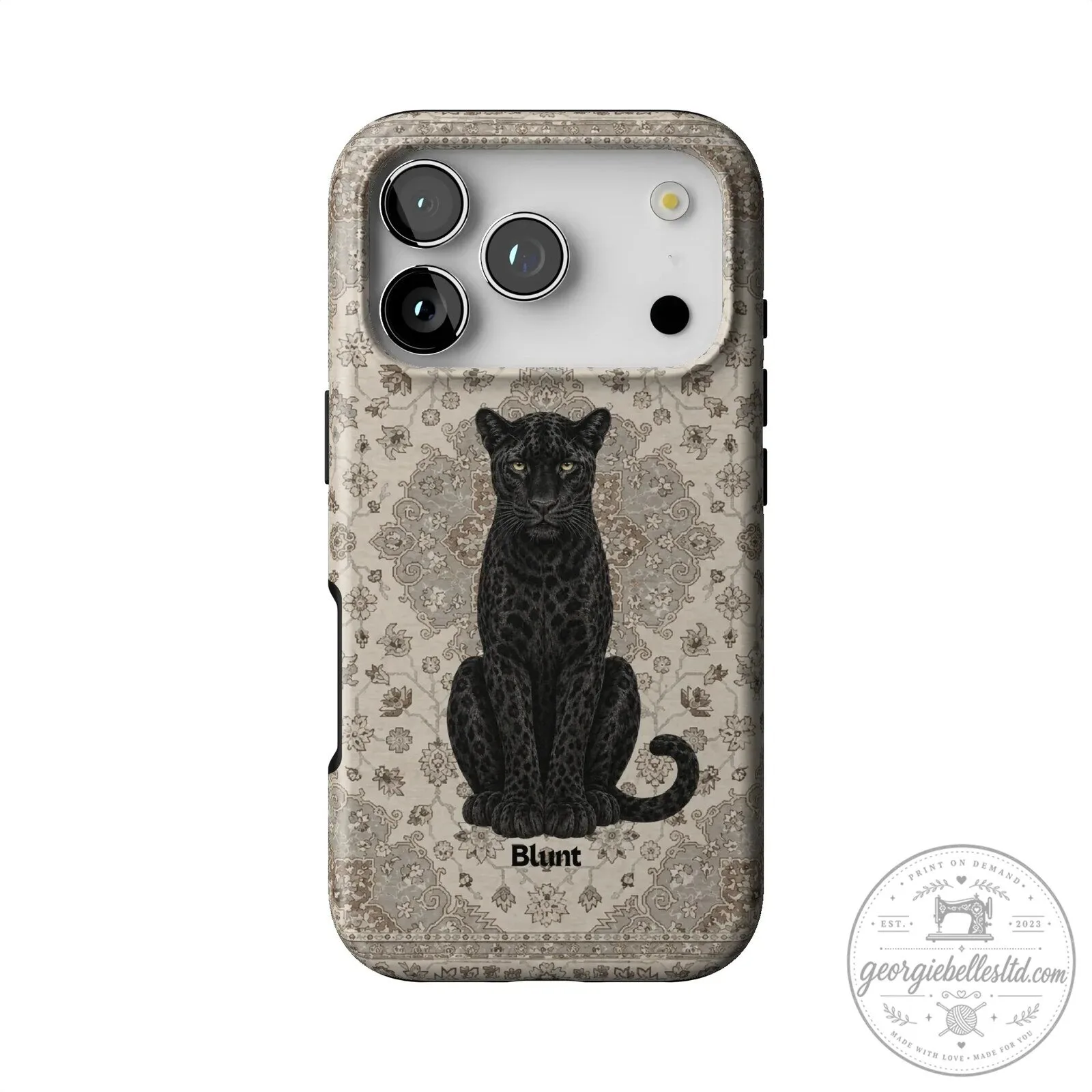 Black Panther Cat Animal Pattern iPhone Case