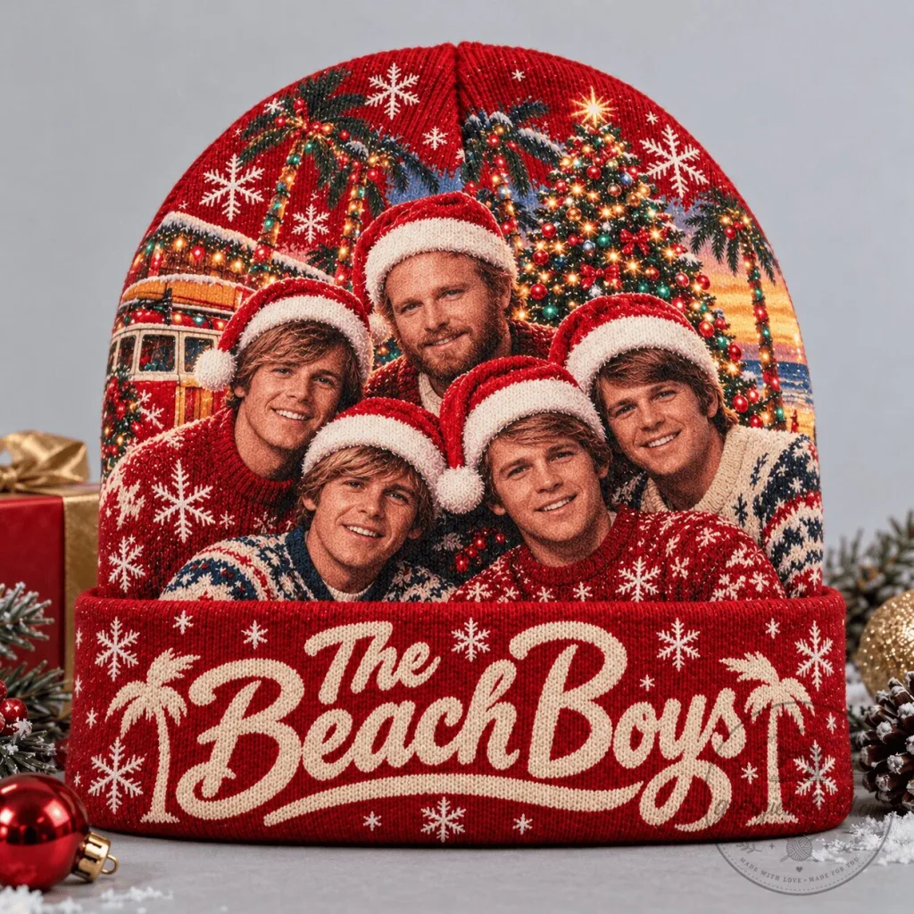 The Beach Boys Christmas Santa Portrait Winter Beanie Hat 77 The Beach Boys Christmas Santa Portrait Winter Beanie Hat