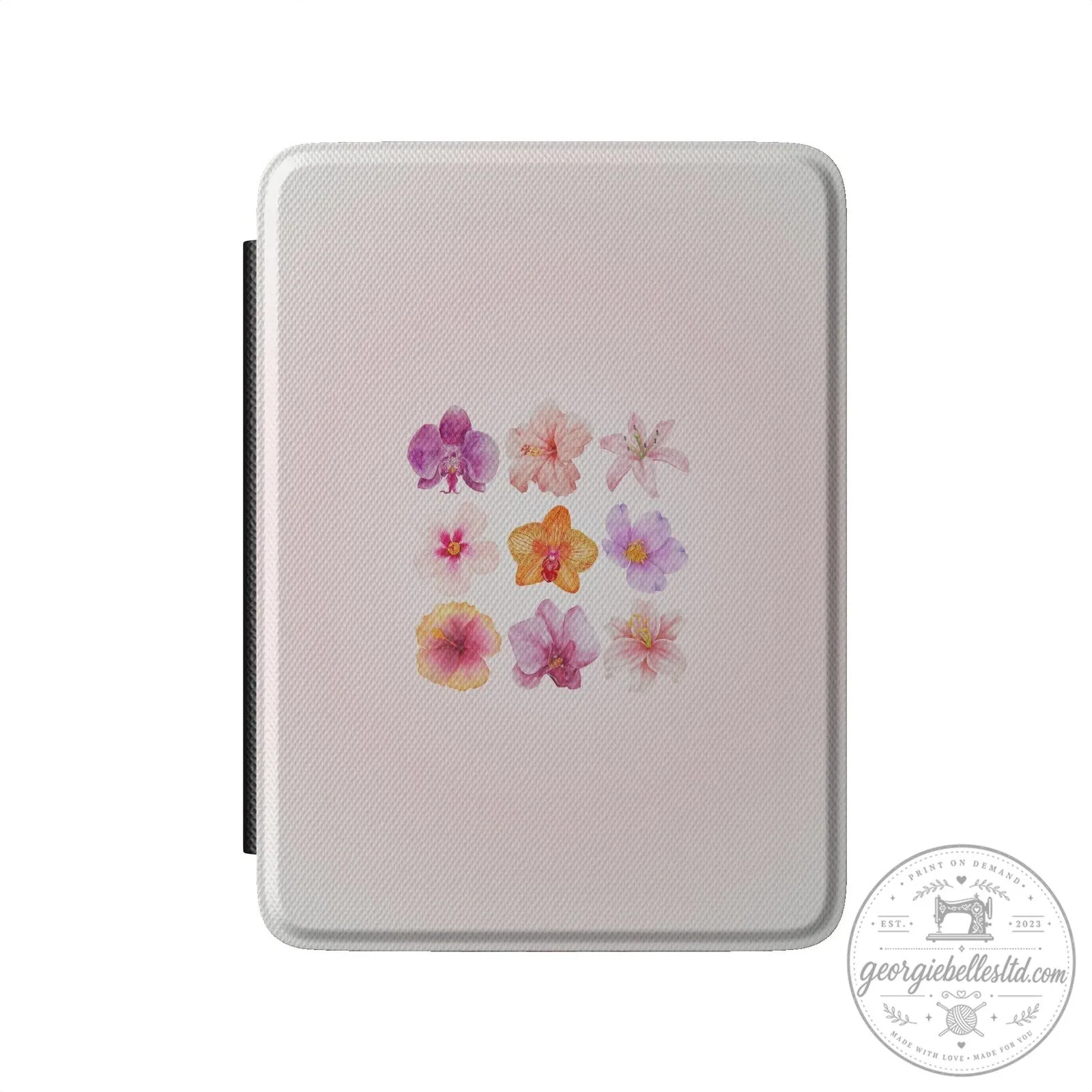 Watercolor Floral Kindle Case, Elegant Flower Bloom E-Reader Cover