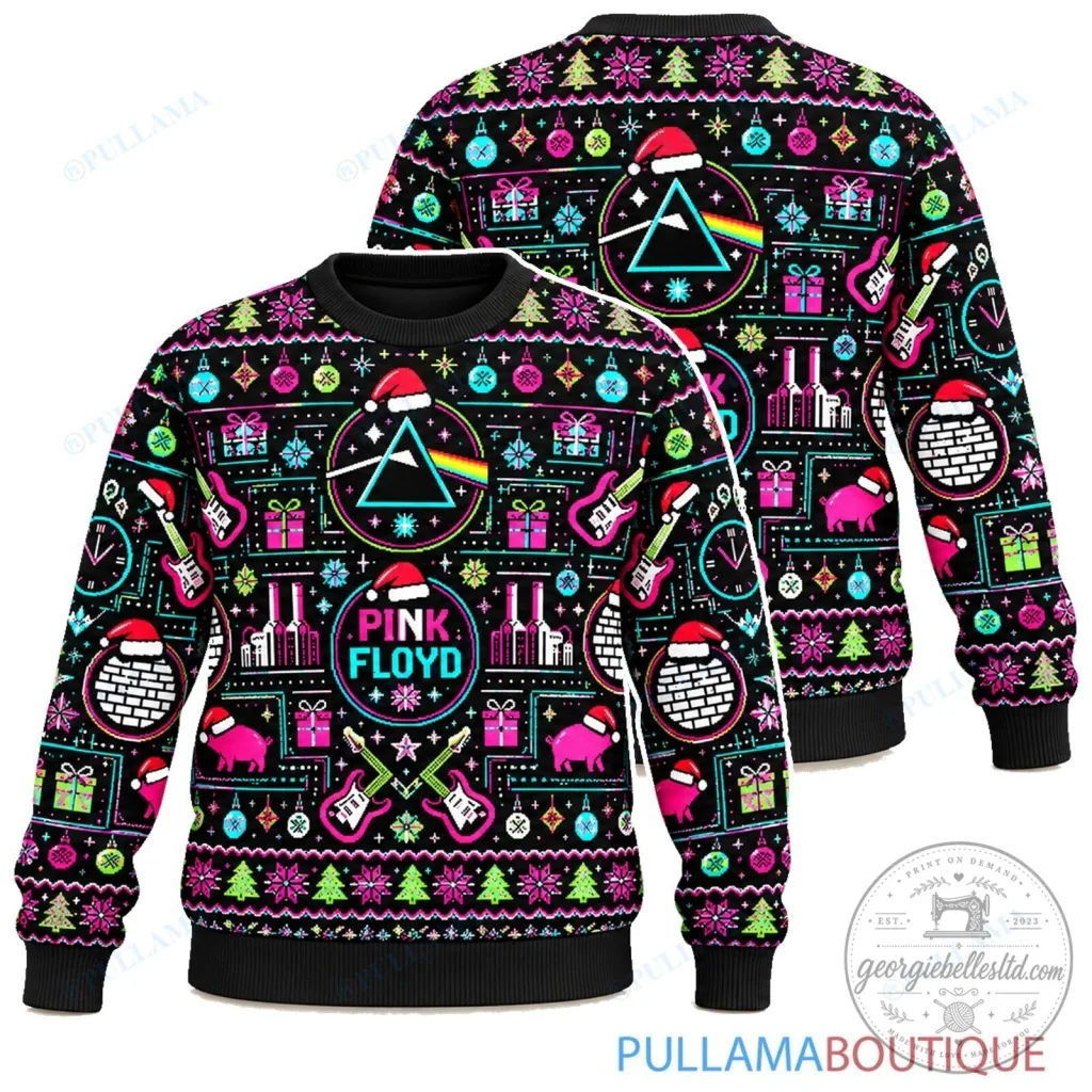Pink Floyd Neon Arcade Christmas Holiday Ugly Sweater Pink Floyd Neon Arcade Christmas Holiday Ugly Sweater