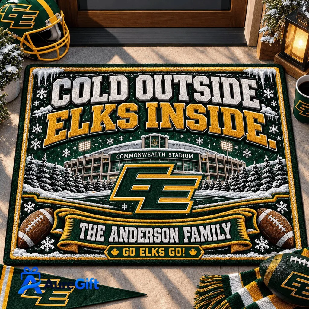 Edmonton Elks Football Team Personalized Cold Outside Elks Inside Doormat Edmonton Elks Football Team Personalized Cold Outside Elks Inside Doormat