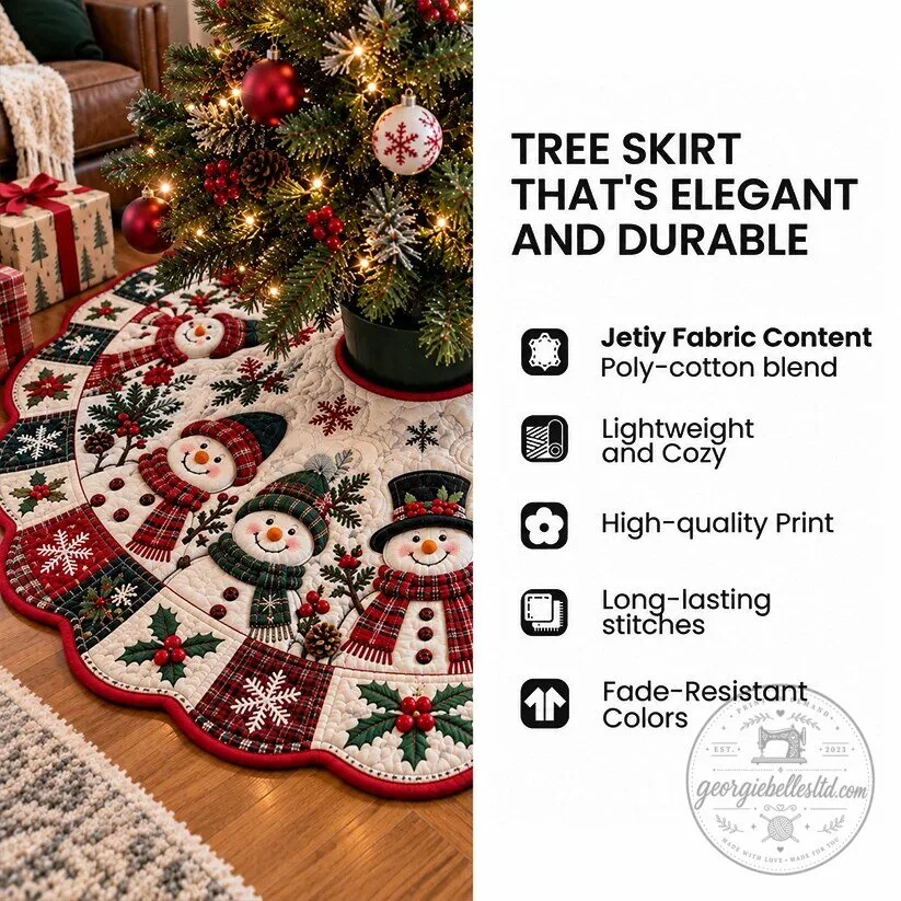 Schnauzer Dog Christmas Holiday Quilted Tree Skirt with Festive Design 8 Schnauzer Dog Christmas Holiday Quilted Tree Skirt with Festive Design