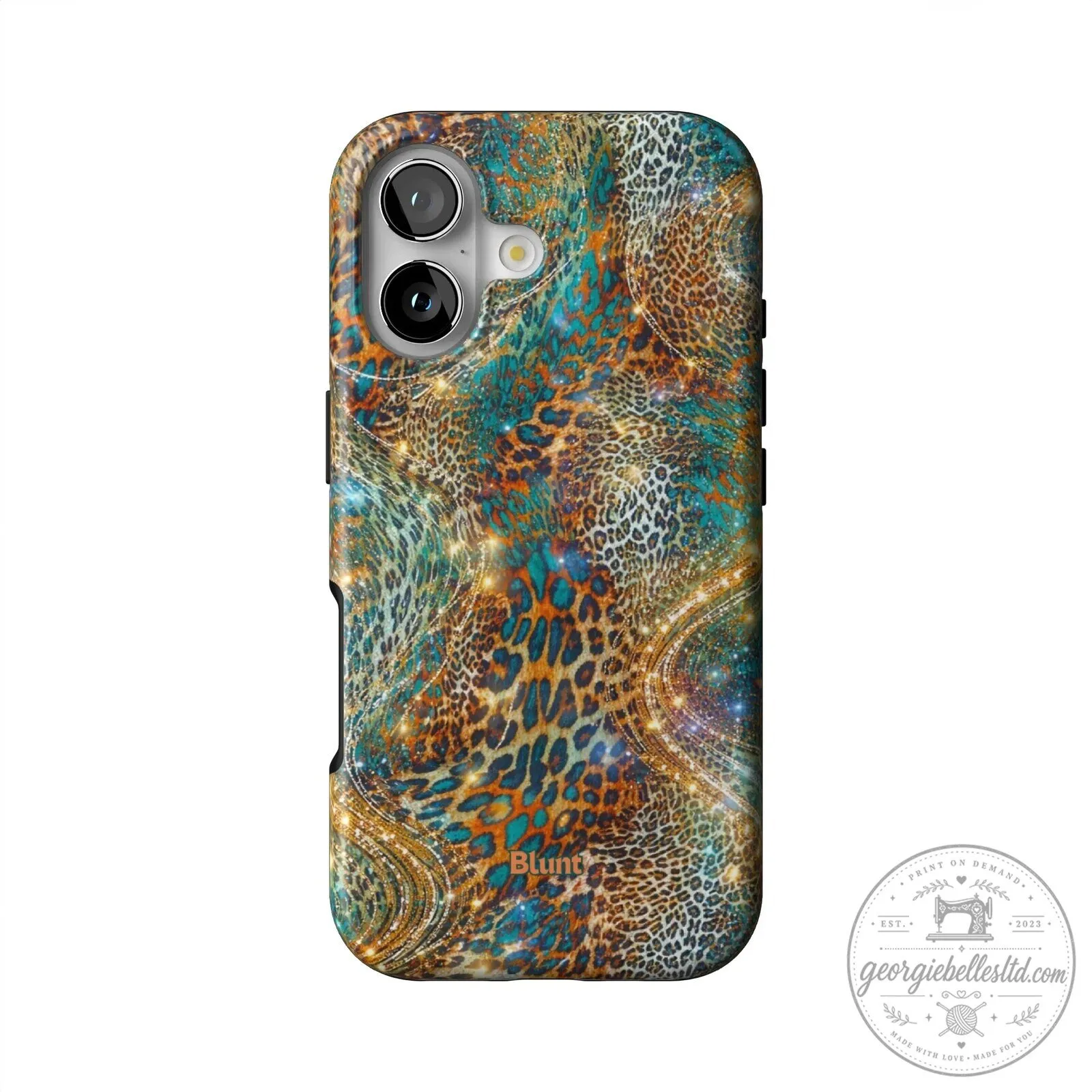 Desert Mix Leopard Print Pattern Sparkle iPhone Case