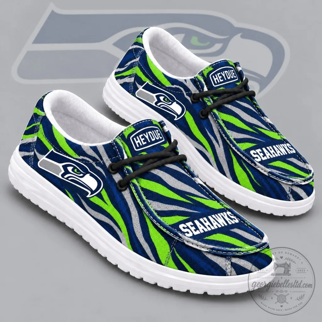 Seattle Seahawks Wild Zebra Stripe Print Casual Shoes for Men and Women Seattle Seahawks Wild Zebra Stripe Print Casual Shoes for Men and Women