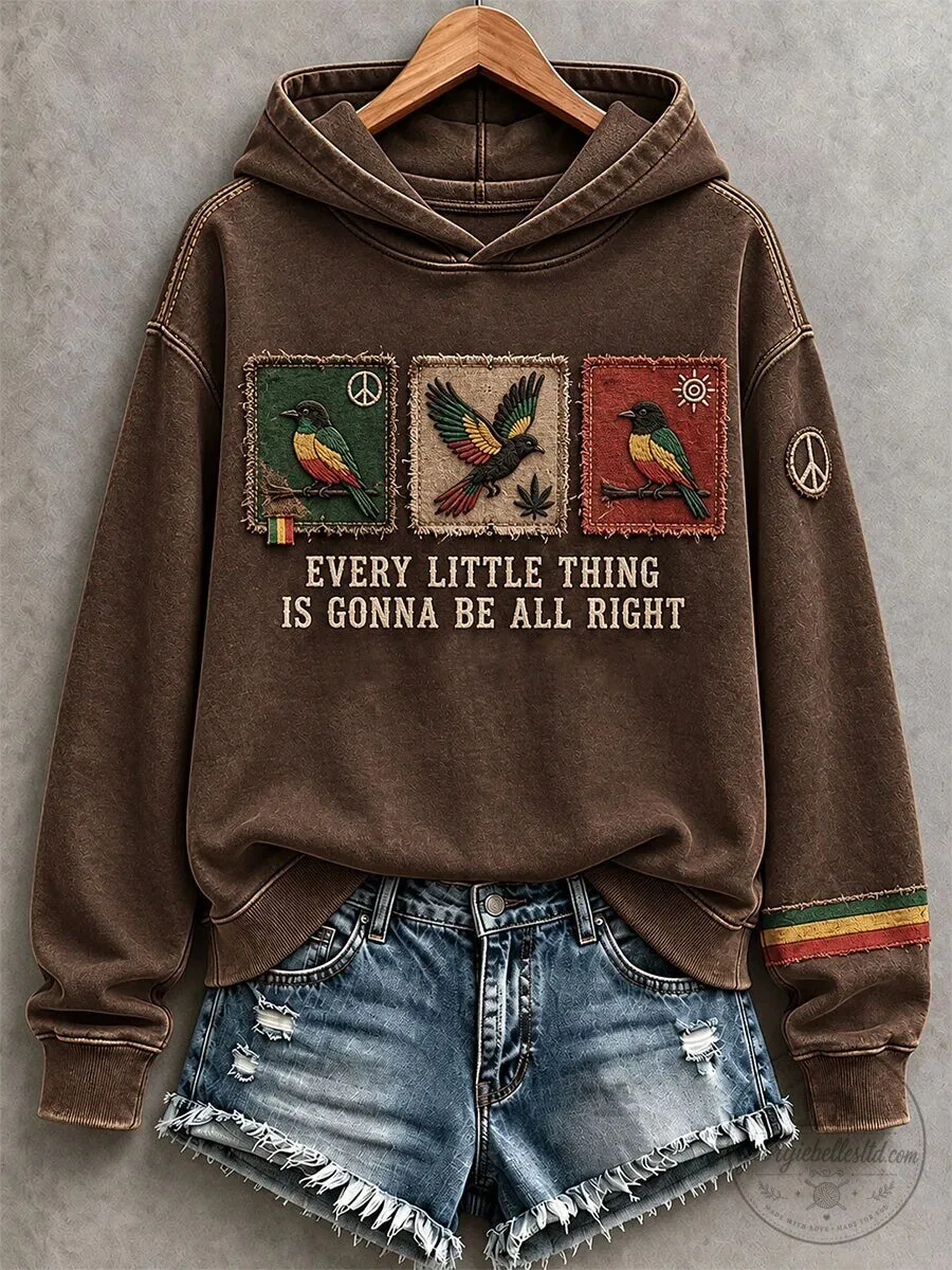 Spider-Man Red Web Pattern Soccer Football Jersey 5 Hoodie with Bob Marley Quote: Every Little Thing Is Gonna Be All Right