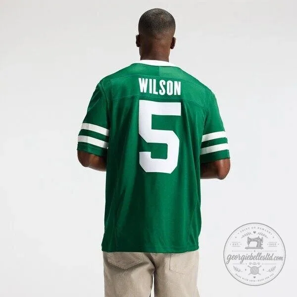 Garrett Wilson New York Jets Green Game Football Jersey 13 Garrett Wilson New York Jets Green Game Football Jersey