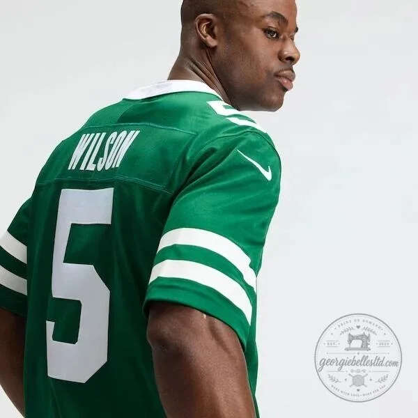 Garrett Wilson New York Jets Green Game Football Jersey 19 Garrett Wilson New York Jets Green Game Football Jersey
