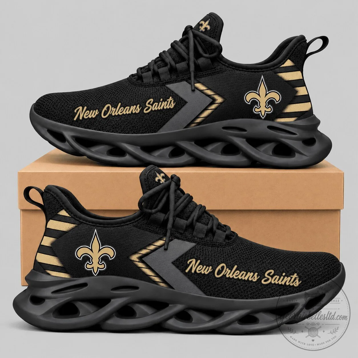New Orleans Saints NFL Script Wordmark Wave Sole Sneakers