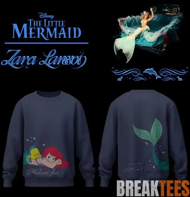 Disney The Little Mermaid Ariel and Flounder Zara Larsson Midnight Sun Sweatshirt